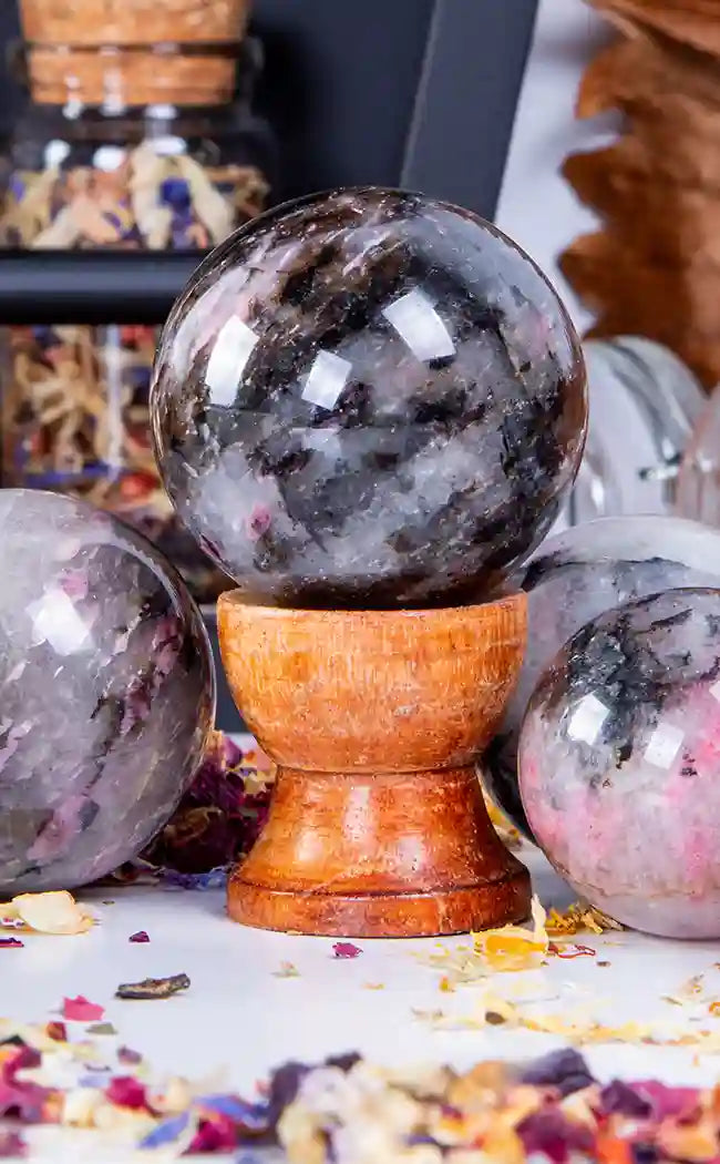 Rhodonite Crystal Spheres-Crystals-Tragic Beautiful