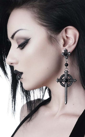 Rosary Earrings-Killstar-Tragic Beautiful
