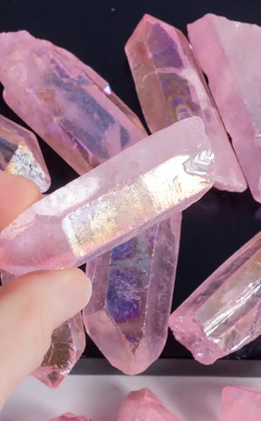Rose Aura Quartz Points-Crystals-Tragic Beautiful