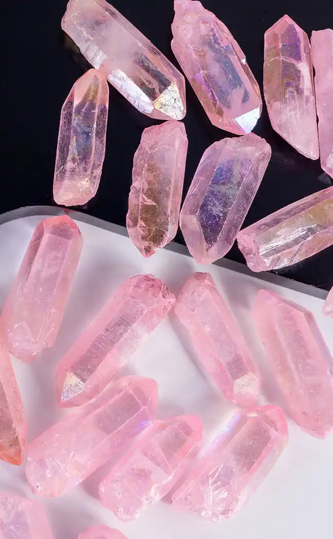 Rose Aura Quartz Points-Crystals-Tragic Beautiful