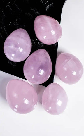 Rose Quartz Eggs with Stands-Crystals-Tragic Beautiful