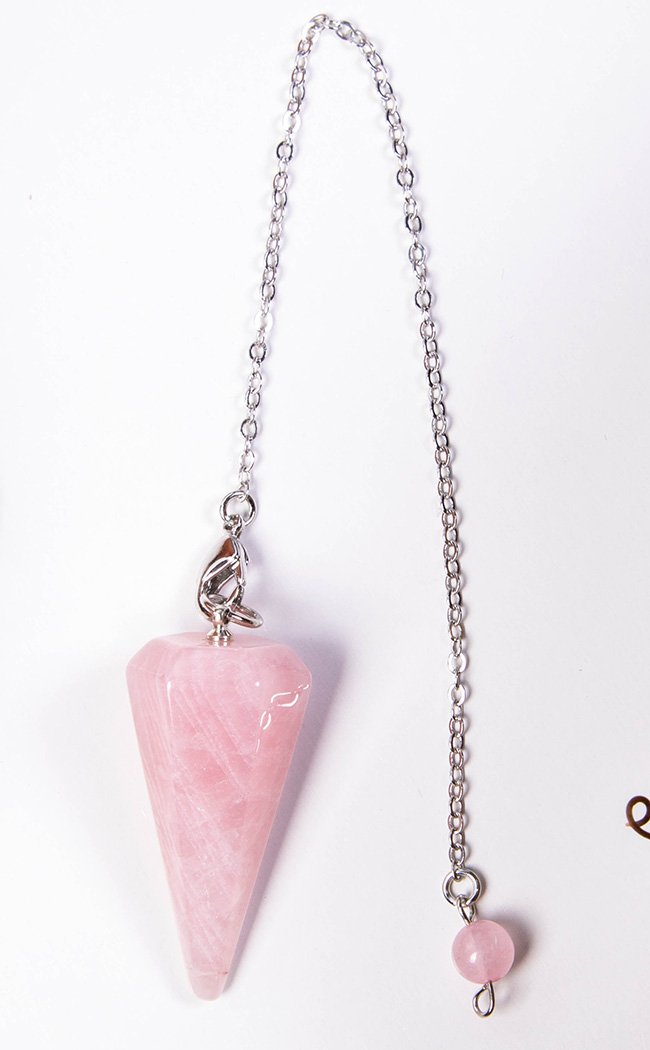 Rose Quartz Faceted Pendulum-Crystals-Tragic Beautiful
