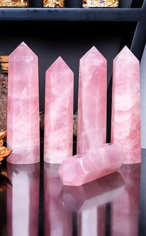 Rose Quartz Generator Polished Points-Crystals-Tragic Beautiful