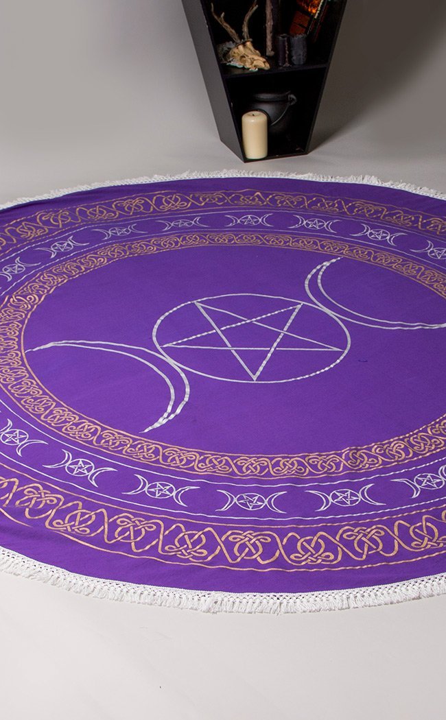Round Purple Altar Cloth & Throw-TB-Tragic Beautiful