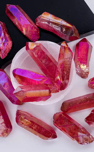 Ruby Aura Quartz Points | Shop Crystals & Energy Healing