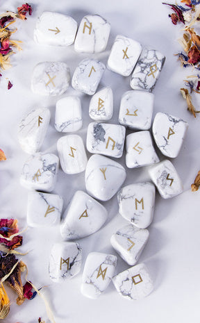 Rune Stones Set & Pouch | Howlite-Crystals-Tragic Beautiful