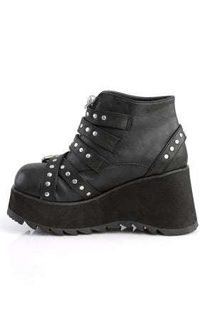 SCENE-30 Black Vegan Leather Ankle Boots-Demonia-Tragic Beautiful