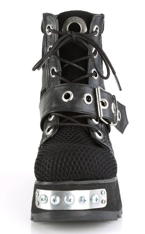 SCENE-53 Black Fishnet Boots-Demonia-Tragic Beautiful