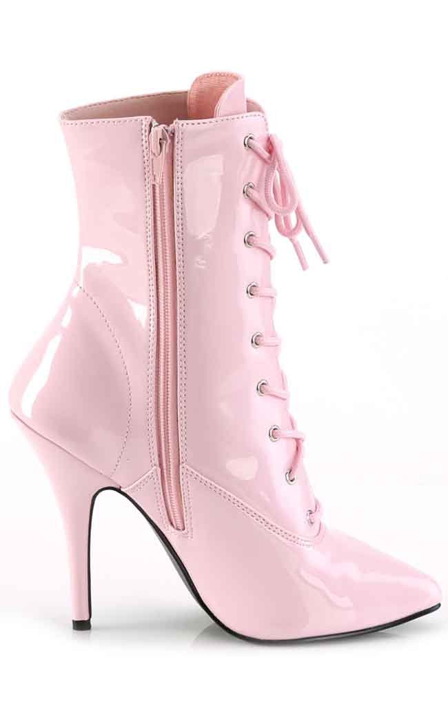 SEDUCE-1020 Baby Pink Patent Ankle Boots-Pleaser-Tragic Beautiful