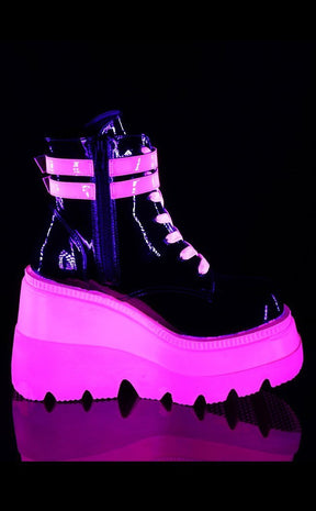 SHAKER-52 UV Pink Ankle Boots-Demonia-Tragic Beautiful