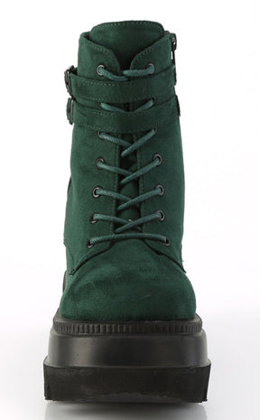 SHAKER-52 Emerald Faux Suede Ankle Boots-Demonia-Tragic Beautiful