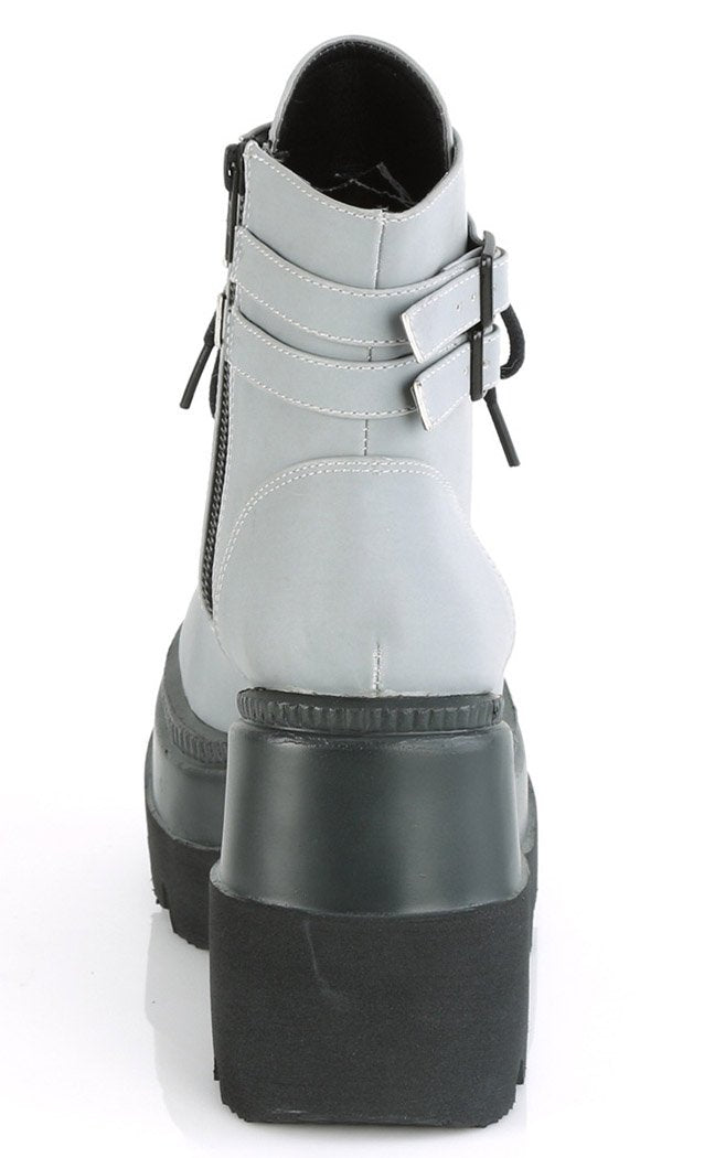 SHAKER-52 Grey UV Reflective Boots-Demonia-Tragic Beautiful