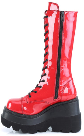 SHAKER-72 Red Patent Platform Boots-Demonia-Tragic Beautiful