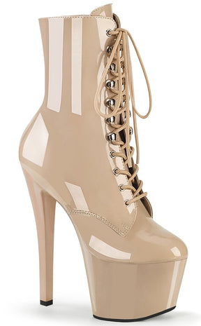SKY-1020 Nude Patent Ankle Boots-Pleaser-Tragic Beautiful