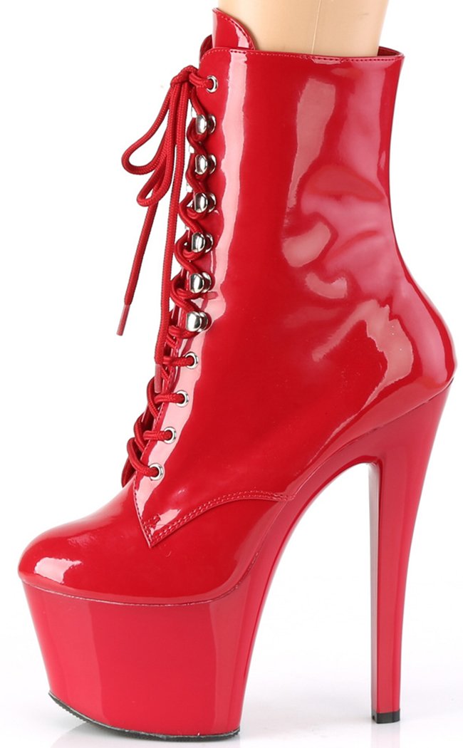 SKY-1020 Red Patent Ankle Boots-Pleaser-Tragic Beautiful