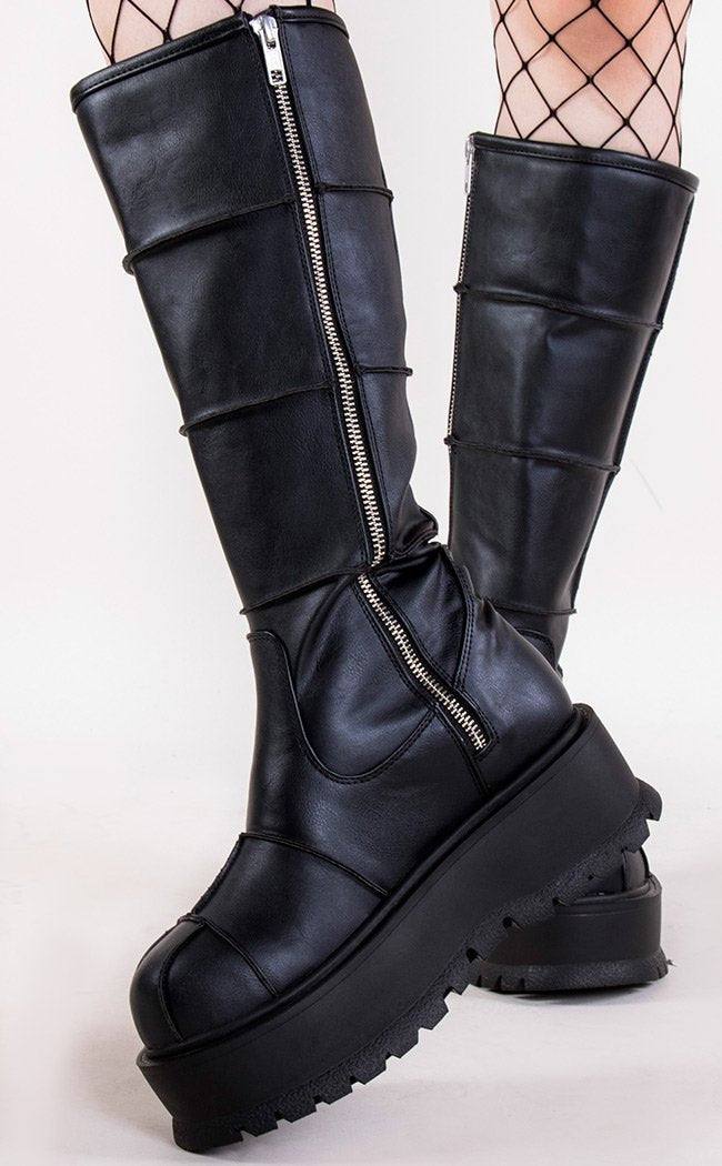 SLACKER-230 Vegan Leather Boots-Demonia-Tragic Beautiful