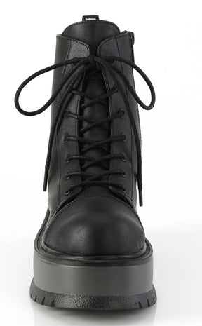 SLACKER-55 Black Vegan Ankle Boots-Demonia-Tragic Beautiful