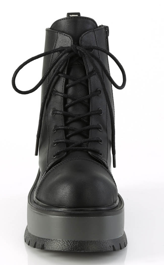 SLACKER-55 Black Vegan Ankle Boots-Demonia-Tragic Beautiful