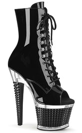 SPECTATOR-1021 Black Patent Ankle Boots-Pleaser-Tragic Beautiful