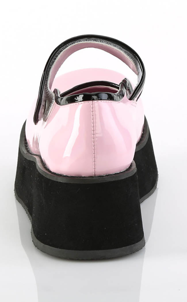 SPRITE-01 Pink Holo Patent Platform Mary Janes-Demonia-Tragic Beautiful