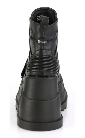 STOMP-13 Black Platform Ankle Boots-Demonia-Tragic Beautiful