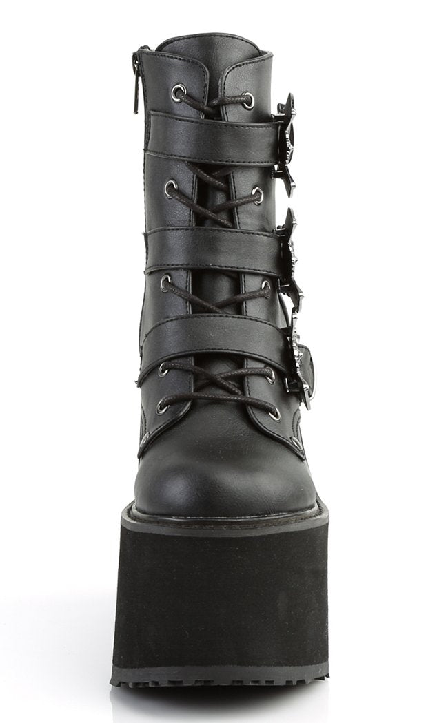 SWING-103 Black Vegan Leather Boots-Demonia-Tragic Beautiful