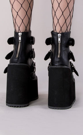 SWING-105 Black Matte Boots-Demonia-Tragic Beautiful