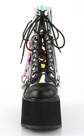 SWING-115 Black & Hologram PVC Boots-Demonia-Tragic Beautiful