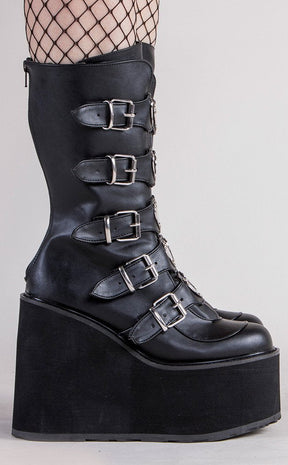 SWING-230 Black Boots (Au Stock)-Demonia-Tragic Beautiful