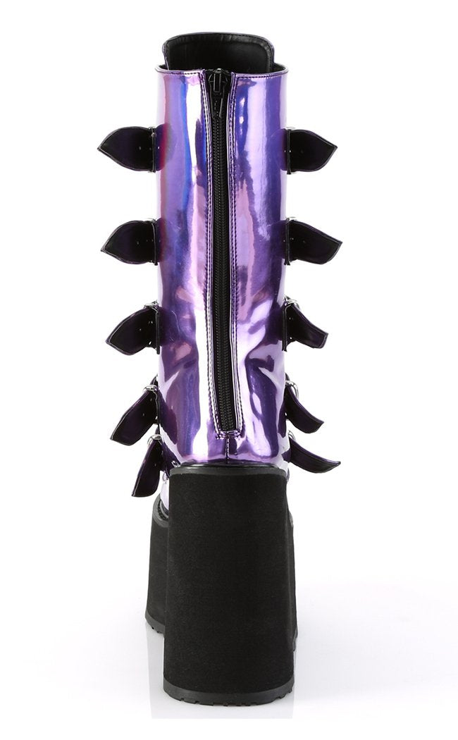 SWING-230 Purple Hologram Boots-Demonia-Tragic Beautiful