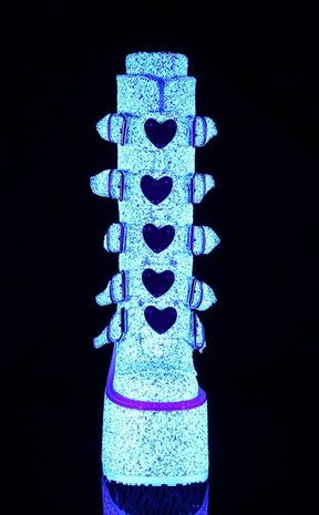 SWING-230G White UV Glow Multi Glitter Boots-Demonia-Tragic Beautiful