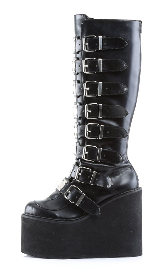 Trinity Boots Gothic Shoes And Boots Demonia SWING-815 Black Vegan