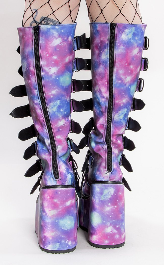 SWING-815 UV Galaxy Vegan Boots-Demonia-Tragic Beautiful
