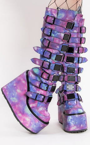 SWING-815 UV Galaxy Vegan Boots-Demonia-Tragic Beautiful