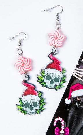 Santa Skull Earrings-Drop Dead Gorgeous-Tragic Beautiful