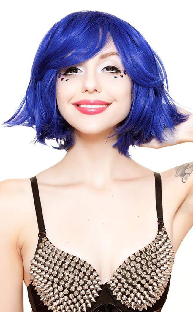 Sapphire Blue Bobbed Wig-Rockstar Wigs-Tragic Beautiful