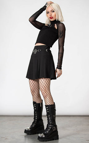 Scary Pleated Skirt-Killstar-Tragic Beautiful
