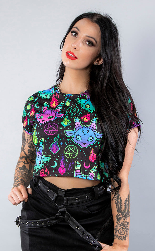 Screamin' Demon Crop Tee-Drop Dead Gorgeous-Tragic Beautiful