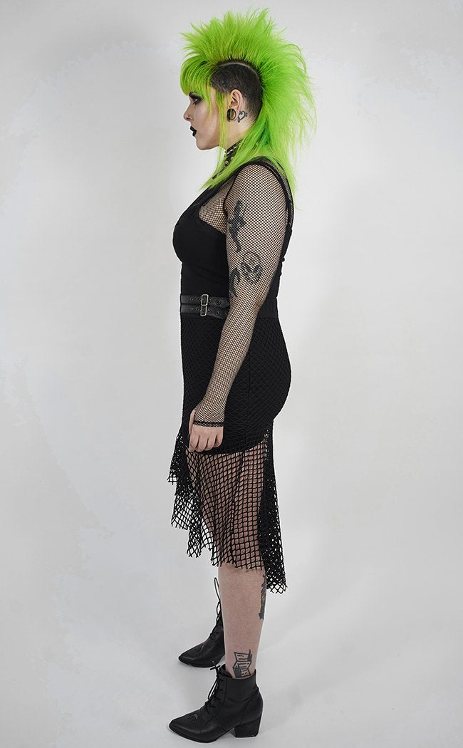Scylla Fishnet Skirt | Plus Size-Punk Rave-Tragic Beautiful