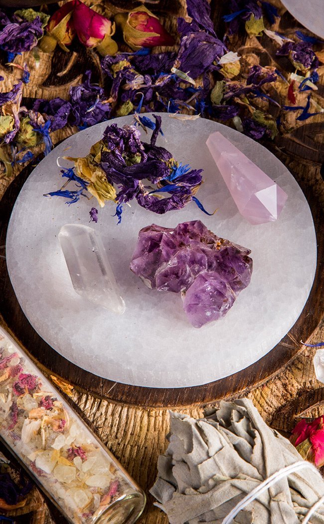 Selenite Charging Plate-Crystals-Tragic Beautiful