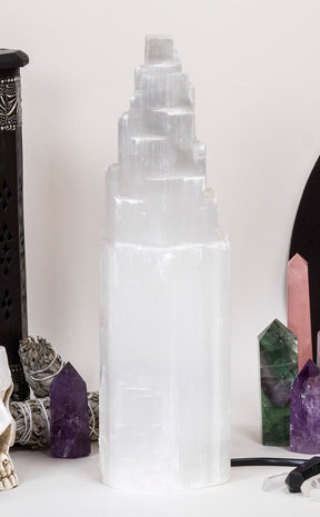 Selenite Crystal Lamp - Large 35-40cm-Crystals-Tragic Beautiful