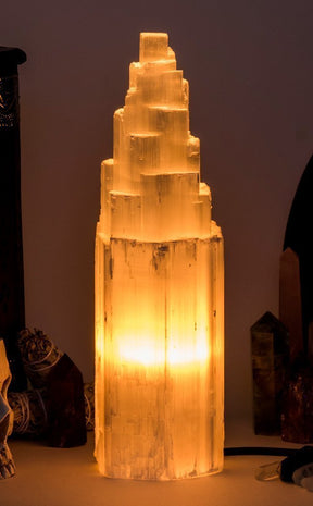 Selenite Crystal Lamp - Large 35-40cm-Crystals-Tragic Beautiful