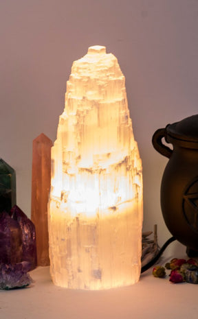 Selenite Crystal Lamp - Medium 25-30cm-Crystals-Tragic Beautiful