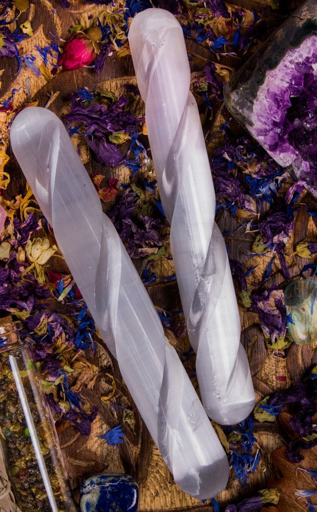 Selenite Spiral Crystal Wand-Crystals-Tragic Beautiful