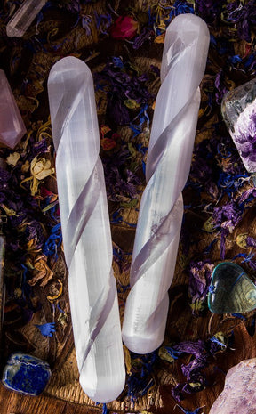 Selenite Spiral Crystal Wand-Crystals-Tragic Beautiful