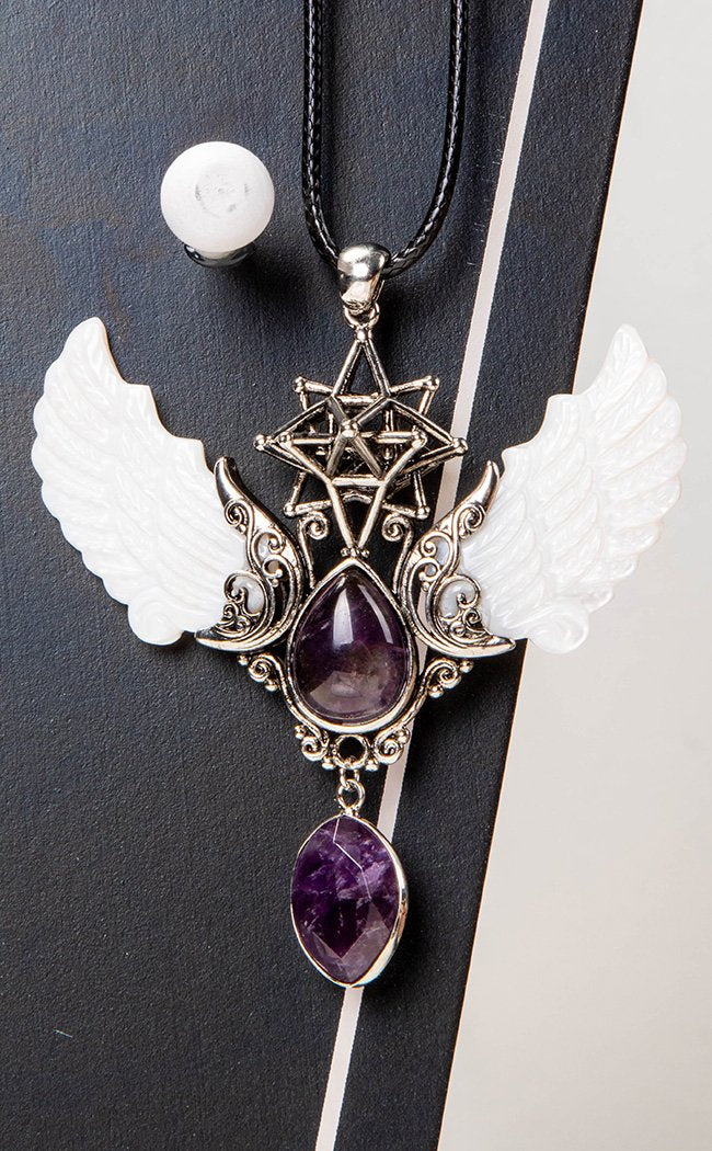 Seraph Pendant Necklace | Amethyst-Gothic Jewellery-Tragic Beautiful