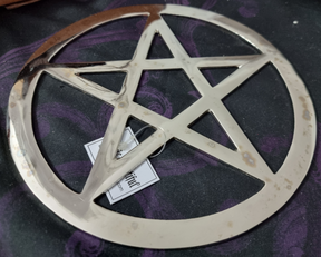 Silver Plated Cut-Out Pentagram Altar Tile | 20cm-TB-Tragic Beautiful