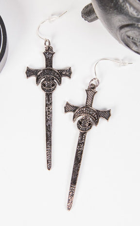 Silver Sword Earrings-Restyle-Tragic Beautiful