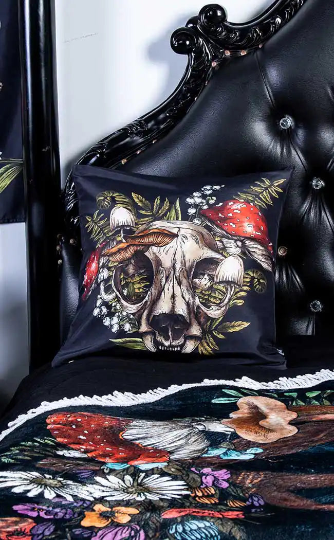 Skull Cushion Cover | Hedge Witch Cottage-The Haunted Mansion-Tragic Beautiful