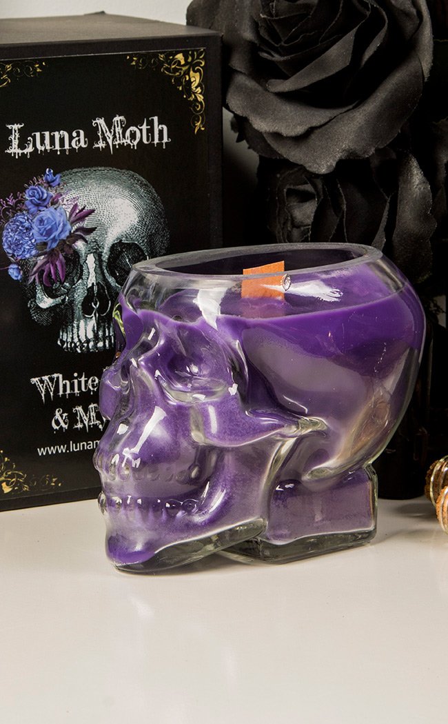 Skull Jar Candle | White Musk & Myrrh-Luna Moth-Tragic Beautiful